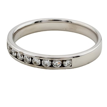 18ct White Gold Diamond 0.30cts Half Eternity Ring size Q